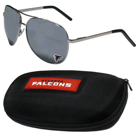 Atlanta Falcons Aviator Sunglasses and Zippered Carrying Case (SSKG) - 757 Sports Collectibles