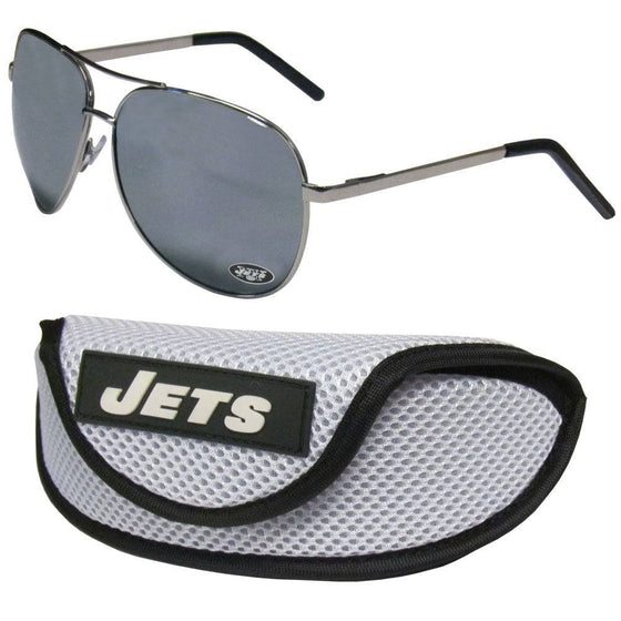 New York Jets Aviator Sunglasses and Sports Case (SSKG) - 757 Sports Collectibles