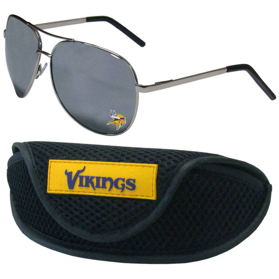 Minnesota Vikings Aviator Sunglasses and Sports Case (SSKG) - 757 Sports Collectibles