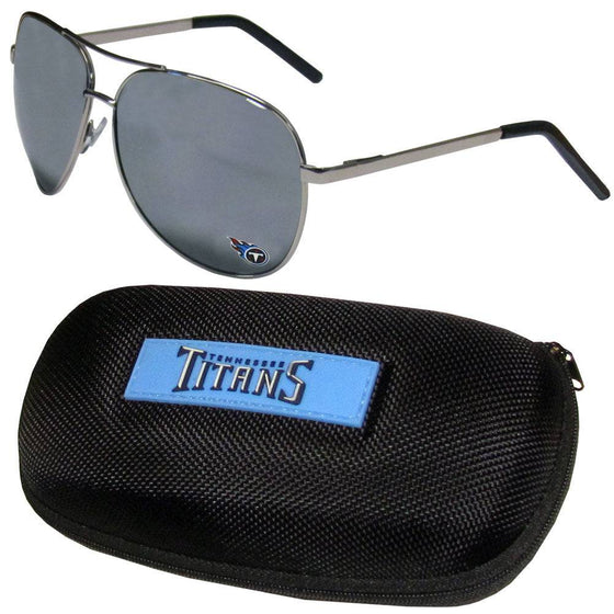 Tennessee Titans Aviator Sunglasses and Zippered Carrying Case (SSKG) - 757 Sports Collectibles