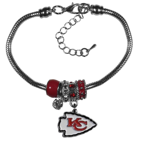 Kansas City Chiefs Euro Bead Bracelet (SSKG) - 757 Sports Collectibles