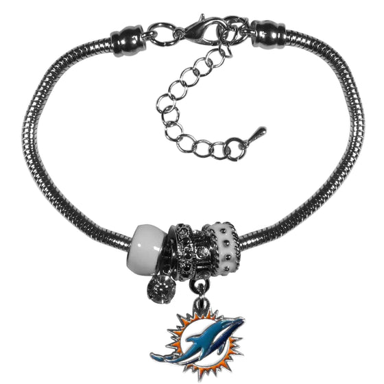 Miami Dolphins Euro Bead Bracelet (SSKG) - 757 Sports Collectibles