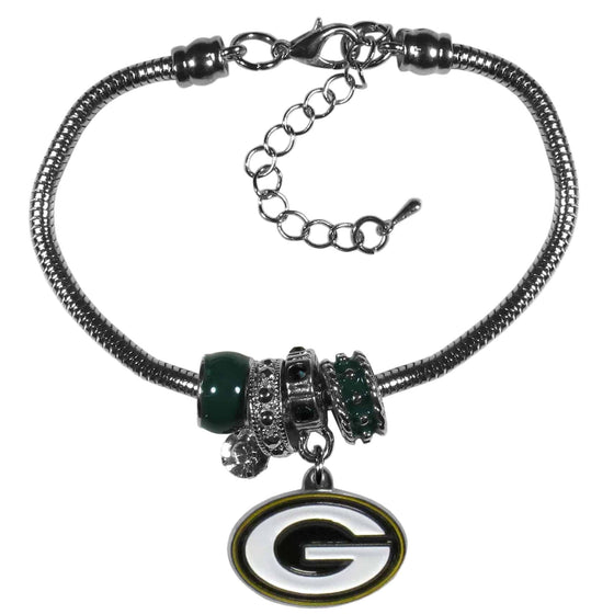 Green Bay Packers Euro Bead Bracelet (SSKG) - 757 Sports Collectibles