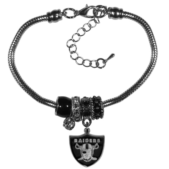 Oakland Raiders Euro Bead Bracelet (SSKG) - 757 Sports Collectibles