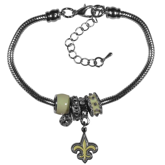 New Orleans Saints Euro Bead Bracelet (SSKG) - 757 Sports Collectibles