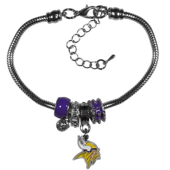 Minnesota Vikings Euro Bead Bracelet (SSKG) - 757 Sports Collectibles