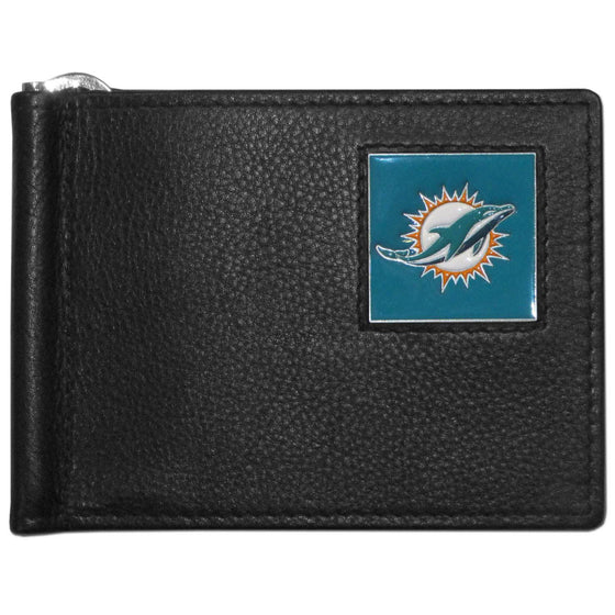 Miami Dolphins Leather Bill Clip Wallet (SSKG) - 757 Sports Collectibles