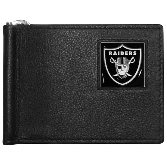 Oakland Raiders Leather Bill Clip Wallet (SSKG) - 757 Sports Collectibles