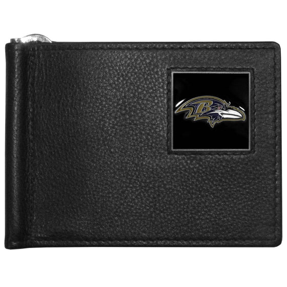 Baltimore Ravens Leather Bill Clip Wallet (SSKG) - 757 Sports Collectibles