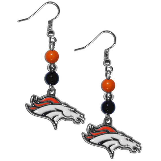 Denver Broncos Fan Bead Dangle Earrings (SSKG) - 757 Sports Collectibles