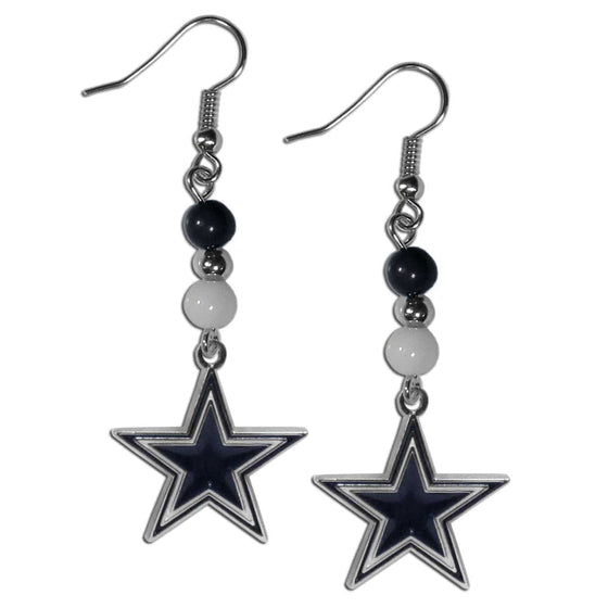 Dallas Cowboys Fan Bead Dangle Earrings (SSKG) - 757 Sports Collectibles