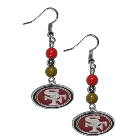 San Francisco 49ers Fan Bead Dangle Earrings (SSKG) - 757 Sports Collectibles