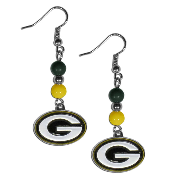 Green Bay Packers Fan Bead Dangle Earrings (SSKG) - 757 Sports Collectibles