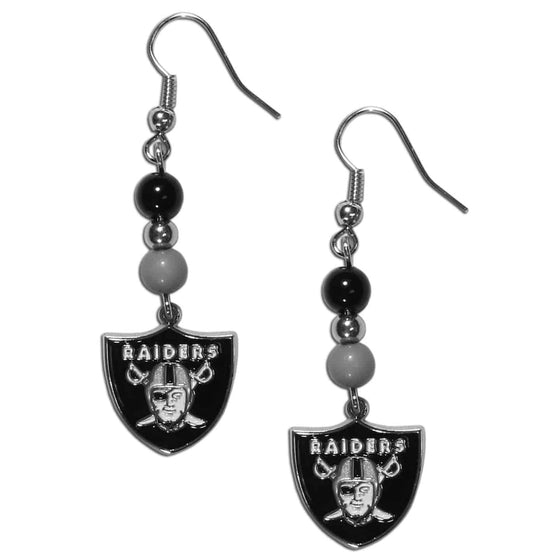 Oakland Raiders Fan Bead Dangle Earrings (SSKG) - 757 Sports Collectibles
