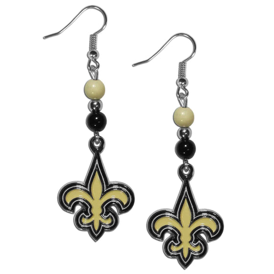New Orleans Saints Fan Bead Dangle Earrings (SSKG) - 757 Sports Collectibles