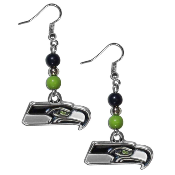 Seattle Seahawks Fan Bead Dangle Earrings (SSKG) - 757 Sports Collectibles