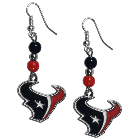 Houston Texans Fan Bead Dangle Earrings (SSKG) - 757 Sports Collectibles