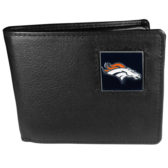 Denver Broncos Leather Bi-fold Wallet Packaged in Gift Box (SSKG) - 757 Sports Collectibles