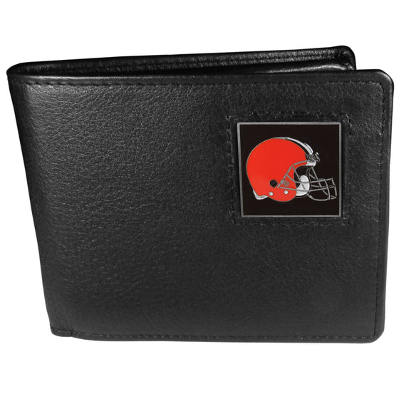 Cleveland Browns Leather Bi-fold Wallet Packaged in Gift Box (SSKG) - 757 Sports Collectibles