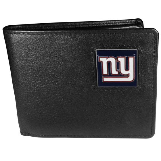 New York Giants Leather Bi-fold Wallet Packaged in Gift Box (SSKG) - 757 Sports Collectibles