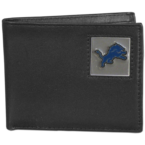 Detroit Lions Leather Bi-fold Wallet Packaged in Gift Box (SSKG) - 757 Sports Collectibles