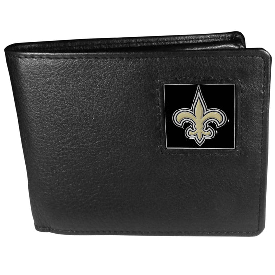 New Orleans Saints Leather Bi-fold Wallet Packaged in Gift Box (SSKG) - 757 Sports Collectibles