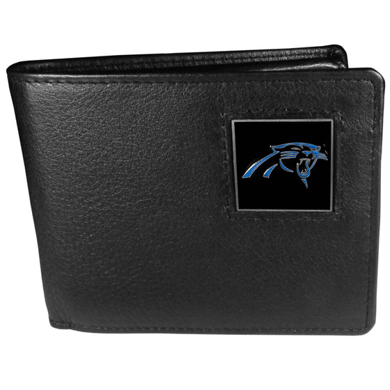 Carolina Panthers Leather Bi-fold Wallet (SSKG) - 757 Sports Collectibles