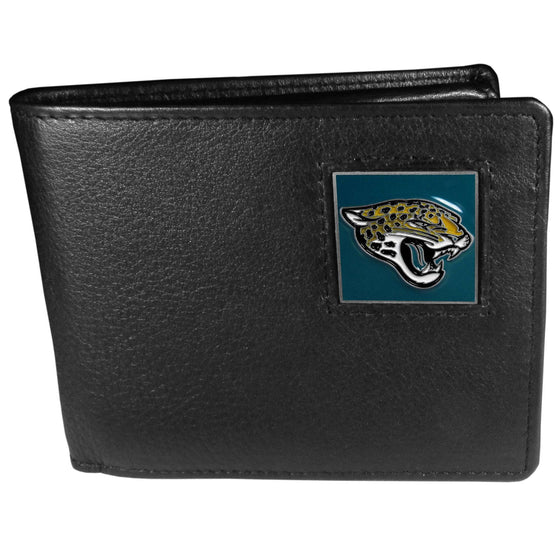 Jacksonville Jaguars Leather Bi-fold Wallet Packaged in Gift Box (SSKG) - 757 Sports Collectibles