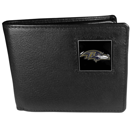 Baltimore Ravens Leather Bi-fold Wallet Packaged in Gift Box (SSKG) - 757 Sports Collectibles