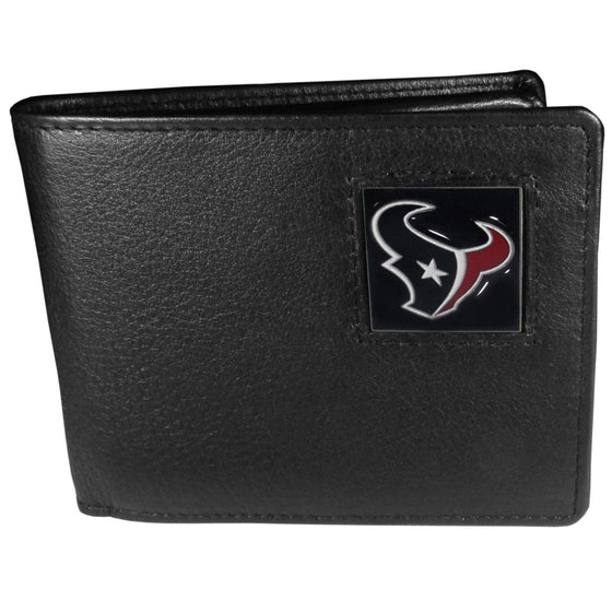 Houston Texans Leather Bi-fold Wallet Packaged in Gift Box (SSKG) - 757 Sports Collectibles