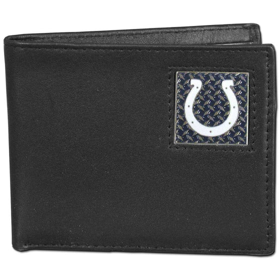 Indianapolis Colts Gridiron Leather Bi-fold Wallet Packaged in Gift Box (SSKG) - 757 Sports Collectibles