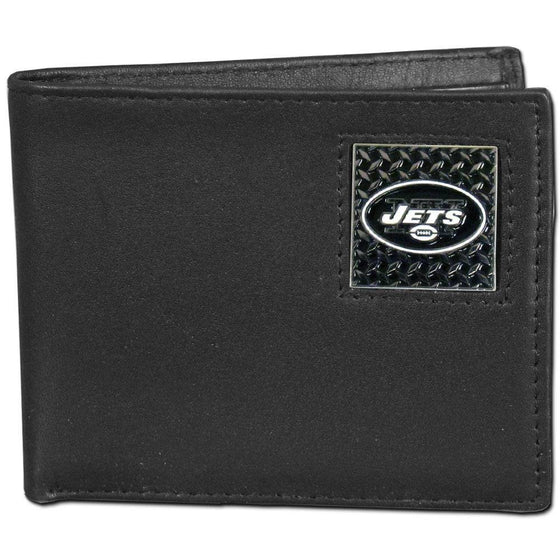 New York Jets Gridiron Leather Bi-fold Wallet Packaged in Gift Box (SSKG) - 757 Sports Collectibles