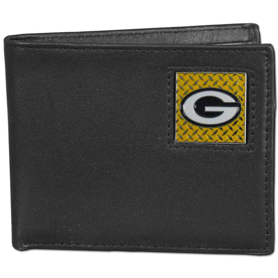 Green Bay Packers Gridiron Leather Bi-fold Wallet Packaged in Gift Box (SSKG) - 757 Sports Collectibles