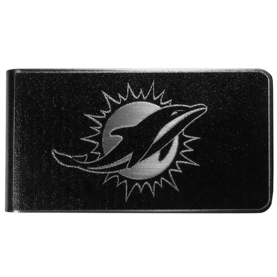 Miami Dolphins Black and Steel Money Clip (SSKG) - 757 Sports Collectibles