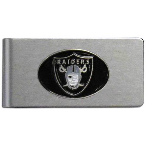 Oakland Raiders Brushed Metal Money Clip (SSKG) - 757 Sports Collectibles