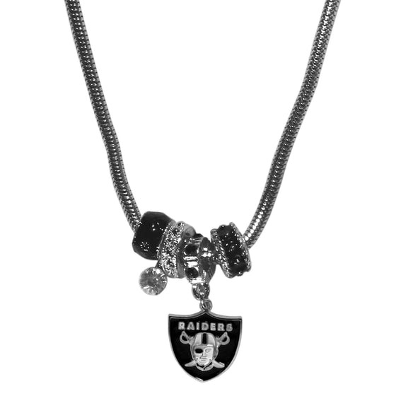 Oakland Raiders Euro Bead Necklace (SSKG) - 757 Sports Collectibles