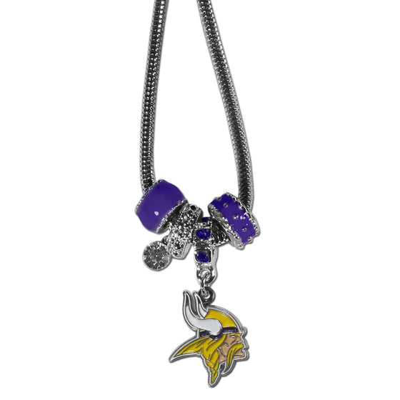 Minnesota Vikings Euro Bead Necklace (SSKG) - 757 Sports Collectibles