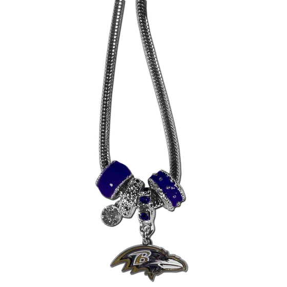 Baltimore Ravens Euro Bead Necklace (SSKG) - 757 Sports Collectibles