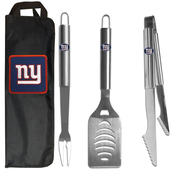 New York Giants 3 pc Stainless Steel BBQ Set with Bag (SSKG) - 757 Sports Collectibles