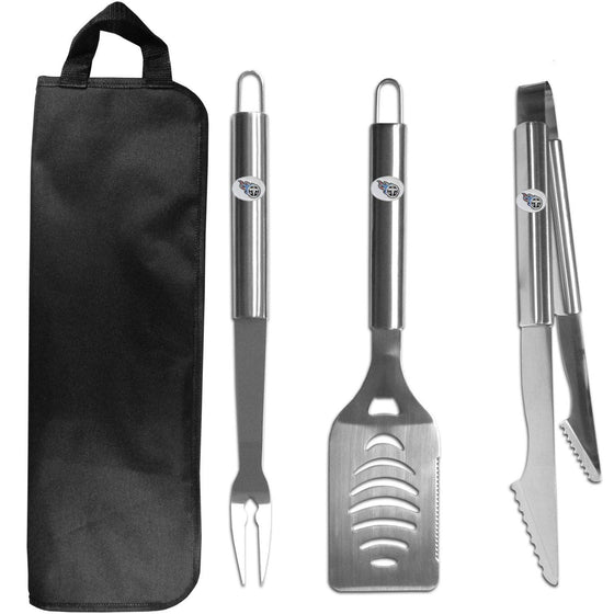 Tennessee Titans 3 pc Stainless Steel BBQ Set with Bag (SSKG) - 757 Sports Collectibles