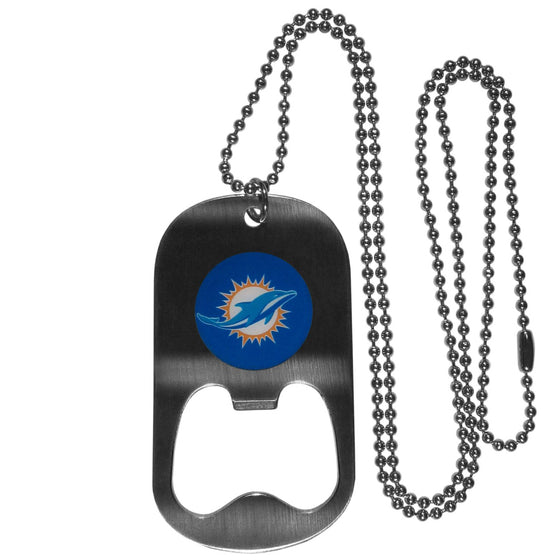 Miami Dolphins Bottle Opener Tag Necklace (SSKG) - 757 Sports Collectibles