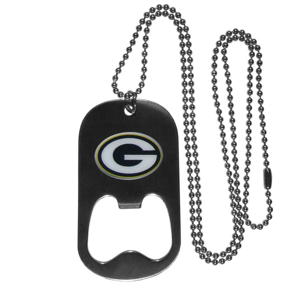 Green Bay Packers Bottle Opener Tag Necklace (SSKG) - 757 Sports Collectibles