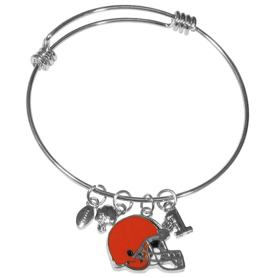 Cleveland Browns Charm Bangle Bracelet (SSKG) - 757 Sports Collectibles