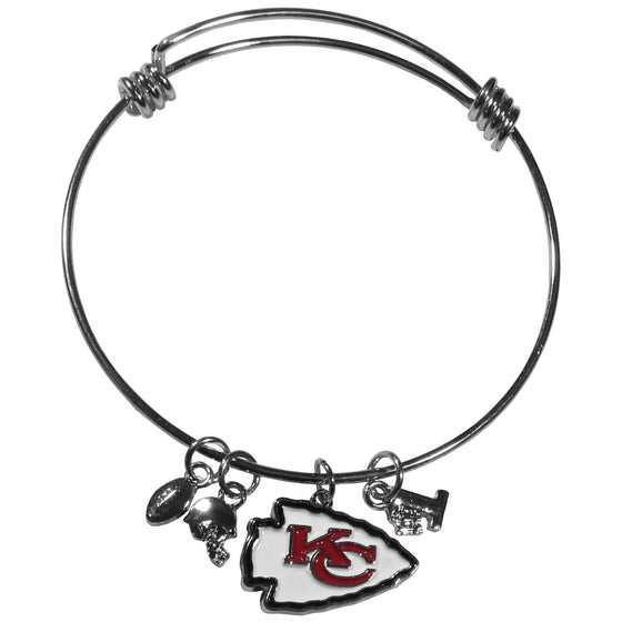 Kansas City Chiefs Charm Bangle Bracelet (SSKG) - 757 Sports Collectibles