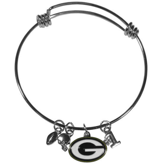 Green Bay Packers Charm Bangle Bracelet (SSKG) - 757 Sports Collectibles