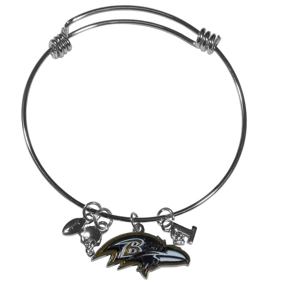 Baltimore Ravens Charm Bangle Bracelet (SSKG) - 757 Sports Collectibles