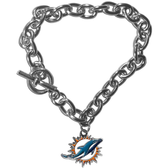 Miami Dolphins Charm Chain Bracelet (SSKG) - 757 Sports Collectibles