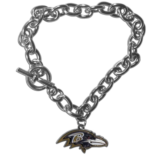 Baltimore Ravens Charm Chain Bracelet (SSKG) - 757 Sports Collectibles