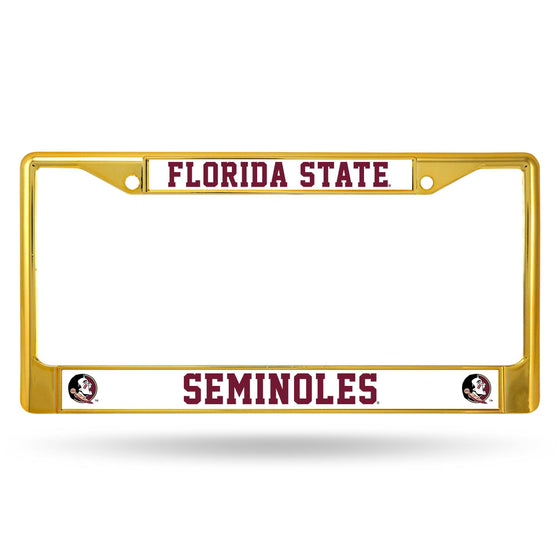 FLORIDA STATE FSU Seminoles GOLD COLORED CHROME FRAME (Rico) - 757 Sports Collectibles