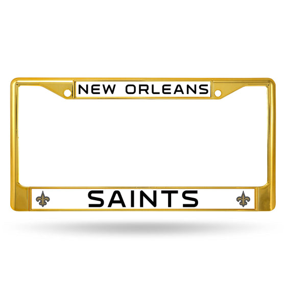 New Orleans SAINTS GOLD COLORED CHROME FRAME (Rico) - 757 Sports Collectibles